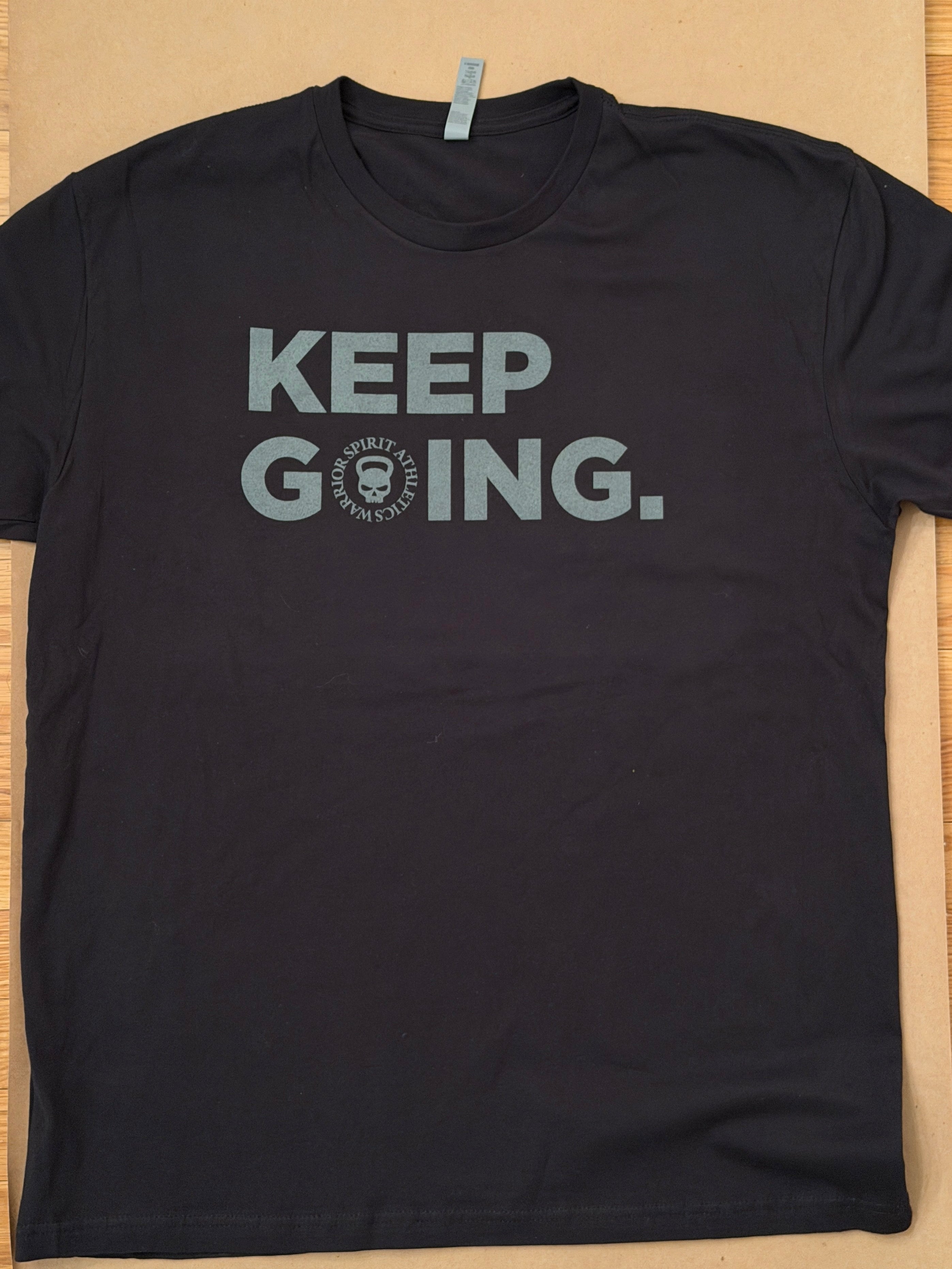 KEEP GOING - black athletic tee with WSA KEEP GOING design