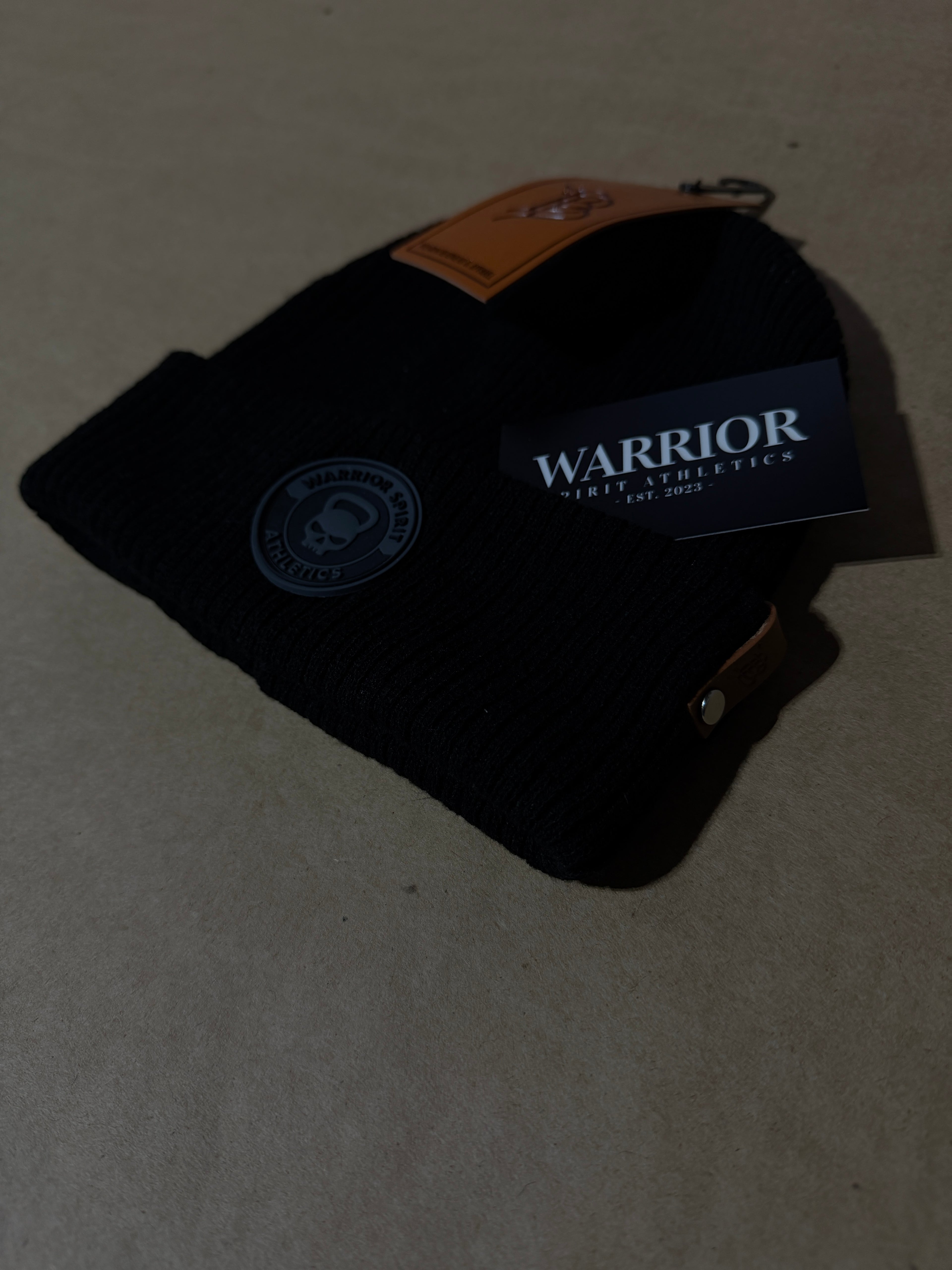 Beanies - winter beanie with Warrior Spirit Athletics PVC patch logo