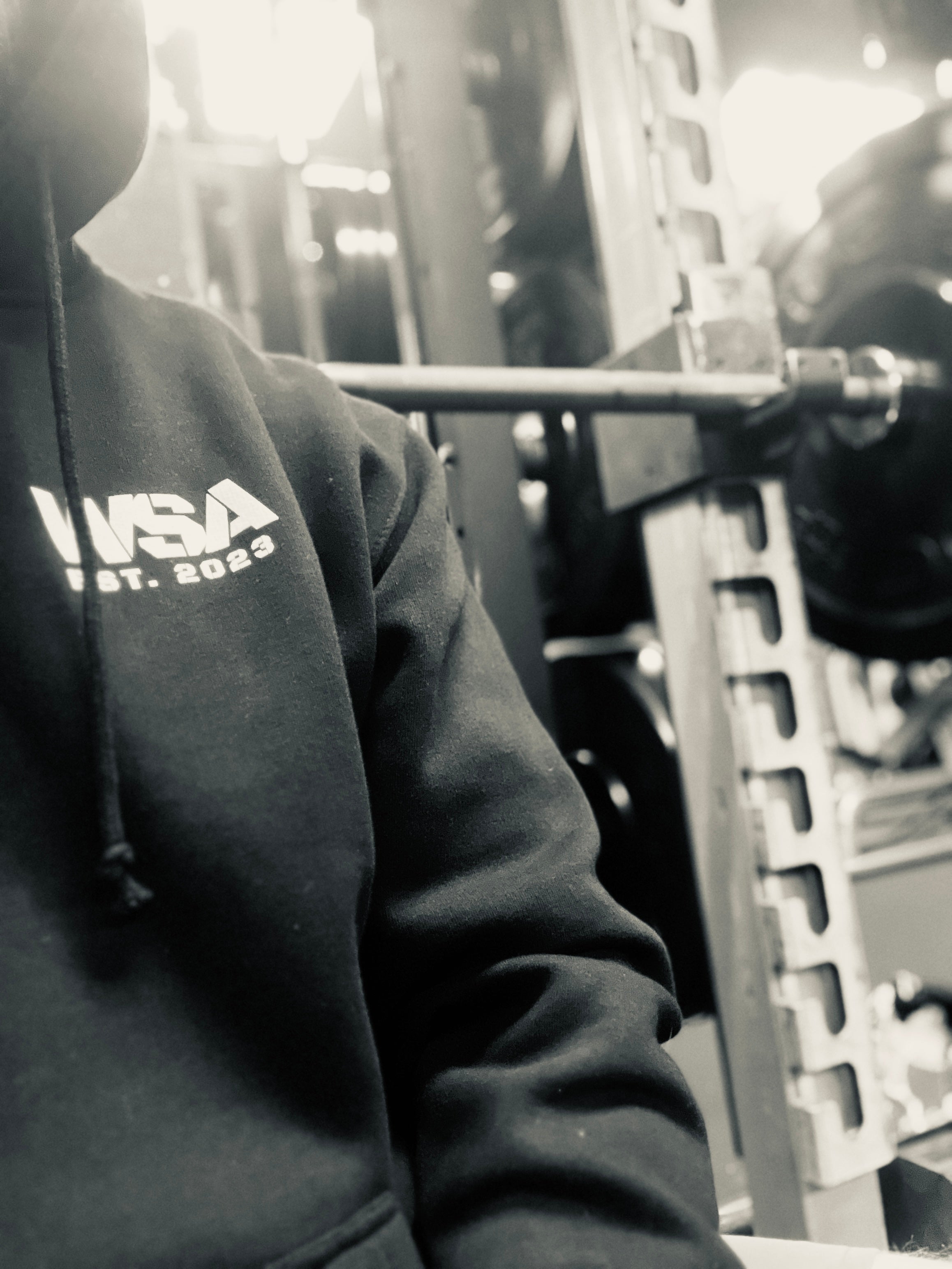 Black hoodie with Warrior Spirit Athletics branding